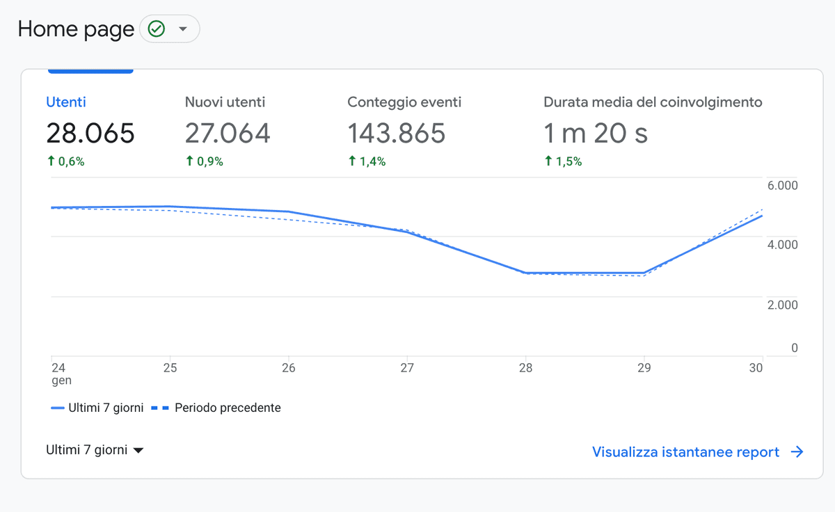 Google Analytics 4 - risultati SEO