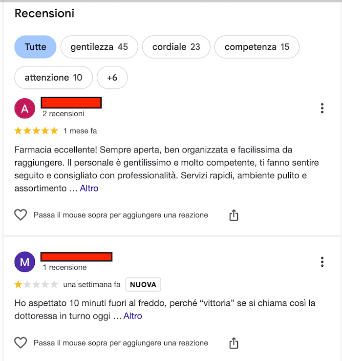 recensioni farmacia