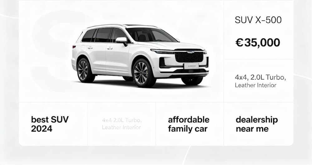 scheda automobile ottimizzata lato seo