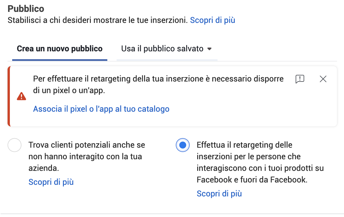 Retargeting Meta catalogo