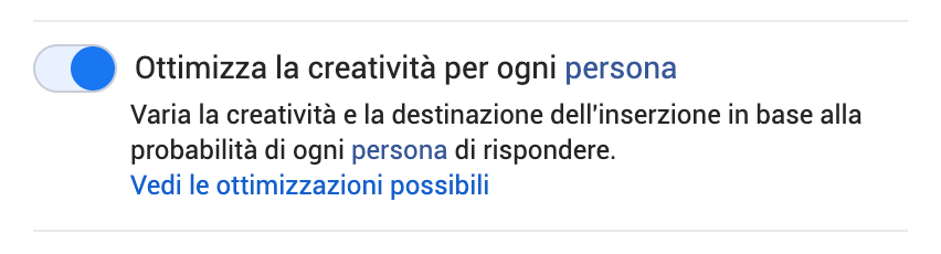 ottimizza la creatività per ogni persona Meta